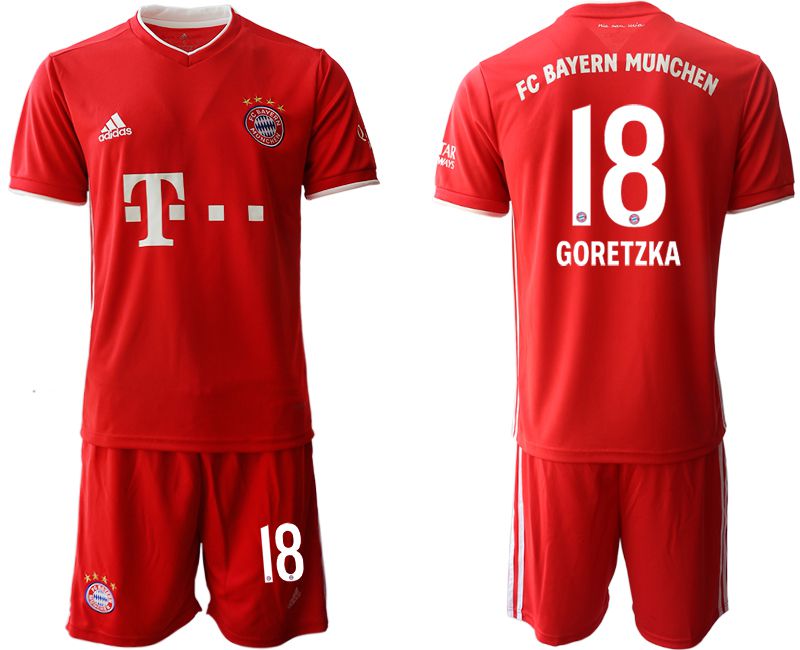 Men 2020-2021 club Bayern Munich home #18 red Soccer Jerseys->->Soccer Club Jersey